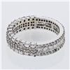 Round & Baguette Eternity Diamond Band in 18K White Gold - REF-288X5Y