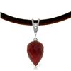 Image 1 : Genuine 13.01 ctw Ruby & Diamond Necklace Jewelry 14KT White Gold - REF-42T4A