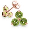 Image 1 : Genuine 1.50 ctw Peridot Earrings Jewelry 14KT Rose Gold - REF-18W2Y