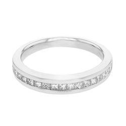 0.5 CTW 14K White Gold Ladies Band Ring - REF-94R6K