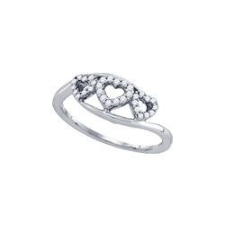 0.19 CTW Natural Diamond Heart Love Ring 10K White Gold
