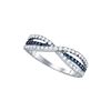 0.49 CTW Blue Colored Diamond Band 14K White Gold