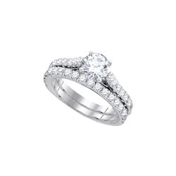 2.25 CTW Natural Diamond Bridal Engagement Ring 14K White Gold