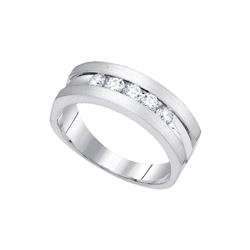 0.5 CTW Mens Natural Diamond Band Anniversary Ring 10K White Gold