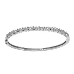 18K White Gold 0.07CTW Diamond Bangle - REF-156M9F