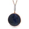 Genuine 23.08 ctw Sapphire & Diamond Necklace Jewelry 14KT Rose Gold - REF-51M4T