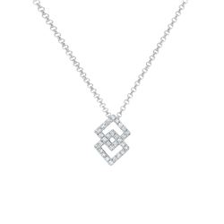 0.13 CTW 14K White Gold Ladies Slider with Chain - REF-17H7W