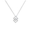 0.13 CTW 14K White Gold Ladies Slider with Chain - REF-17H7W