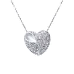 Genuine 0.7 TCW 14K White Gold Ladies Necklace - REF-101R5K