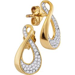 0.18 CTW Natural Diamond Teardrop Cluster Earrings 10K Yellow Gold