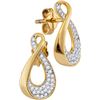 Image 1 : 0.18 CTW Natural Diamond Teardrop Cluster Earrings 10K Yellow Gold
