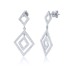 Genuine 0.44 TCW 14K White Gold Ladies Earring - REF-79M6F