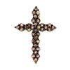 Image 1 : 0.52 CTW Cognac-brown Colored Diamond Cross Pendant 10K Yellow Gold