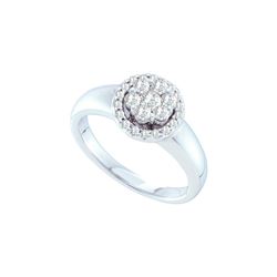 0.51 CTW Natural Diamond Cluster Ring 14K White Gold