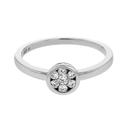 14K White Gold 0.25CTW Diamond Cluster Ring - REF-42Y3X