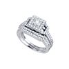 1 CTW Natural Diamond Bridal Engagement Ring 14K White Gold
