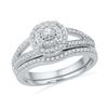 0.5 CTW Natural Diamond Halo Bridal Engagement Ring 10K White Gold