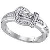 0.2 CTW Natural Diamond Belt Buckle Band 10K White Gold