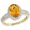 Natural 1.91 ctw Whisky-quartz & Diamond Engagement Ring 14K Yellow Gold - REF-40K5R