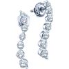 0.25 CTW Diamond Pave Journy of Love Anniversary Screwback Stud Earrings 10K White Gold