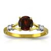 Genuine 1.07 ctw Garnet & Diamond Ring Jewelry 14KT Yellow Gold - REF-27M8T
