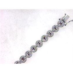18K White Gold 2.08CTW Ruby Tennis Bracelet - REF-304W5H