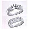 14K White Gold 0.87CTW Diamond Wedding Ring Set - REF-148N2A