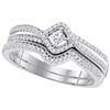 0.33 CTW Natural Princess Diamond Bridal Engagement Ring 10K White Gold