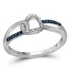 0.11 CTW Black Colored Diamond Heart Love Ring 10K White Gold