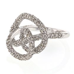 Intertwining Pave-set Diamond Ring in 14K White Gold - REF-179H3W