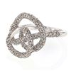 Image 1 : Intertwining Pave-set Diamond Ring in 14K White Gold - REF-179H3W