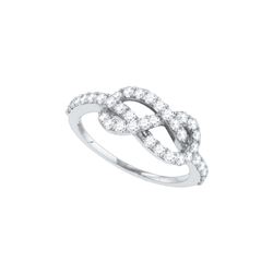 0.71 CTW Natural Diamond Infinity Woven Love Anniversary Ring 10K White Gold