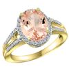 Natural 4.12 ctw morganite & Diamond Engagement Ring 14K Yellow Gold - REF-86R5Z