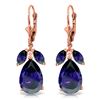Genuine 10.30 ctw Sapphire Earrings Jewelry 14KT Rose Gold - REF-95P5H