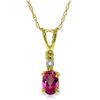 Genuine 0.46 ctw Pink Topaz & Diamond Necklace Jewelry 14KT Yellow Gold - REF-21Y6F