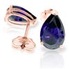 Genuine 3 ctw Sapphire Earrings Jewelry 14KT Rose Gold - REF-29F2Z
