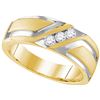 0.25 CTW Mens Natural Diamond Anniversary Band 10K Multi-Tone Gold