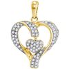 0.17 CTW Natural Diamond Heart Love Pendant 10K Yellow Gold