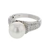18K White Gold 9.1CTW Pearl&Diamond Cocktail Ring - REF-117A3N