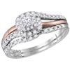 0.5 CTW Princess Natural Diamond Bridal Engagement Ring 14K White Gold