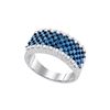1.50 CTW Blue Colored Diamond Cocktail Band 10K White Gold