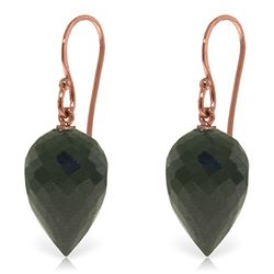 Genuine 24.5 ctw Black Spinel Earrings Jewelry 14KT Rose Gold - REF-26F2Z