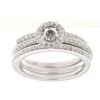 Image 1 : 14K White Gold 0.58CTW Diamond Wedding Ring Set - REF-122Y5X