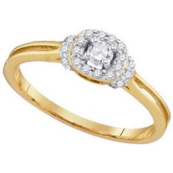 0.25 CTW Natural Diamond Solitaire Bridal Engagement Ring 10K Yellow Gold