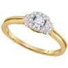 Image 1 : 0.25 CTW Natural Diamond Solitaire Bridal Engagement Ring 10K Yellow Gold