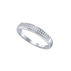 0.1 CTW Pave-set Natural Diamond Bridal Anniversary Band 10K White Gold