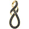 Image 1 : 0.11 CTW Black Colored Diamond Infinity Pendant 10K Yellow Gold
