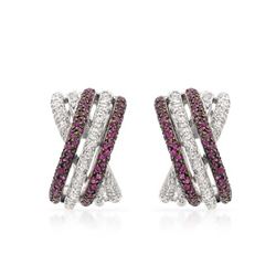 Genuine 1.17 TCW 14K White Gold Ladies Earring - REF-119K7R