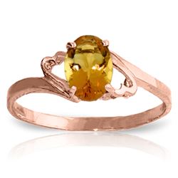 Genuine 0.90 ctw Citrine Ring Jewelry 14KT Rose Gold - REF-20N7R