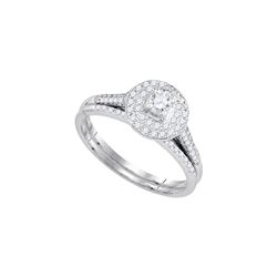 0.5 CTW Natural Diamond Bridal Engagement Ring 14K White Gold